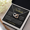 Romantic Gift For Soulmate, In Your Heart, Interlocking Hearts Necklace with Message Card
