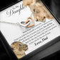To My Daughter From Dad | This Old Lion Will Always Have Your Back | Interlocking Hearts Necklace