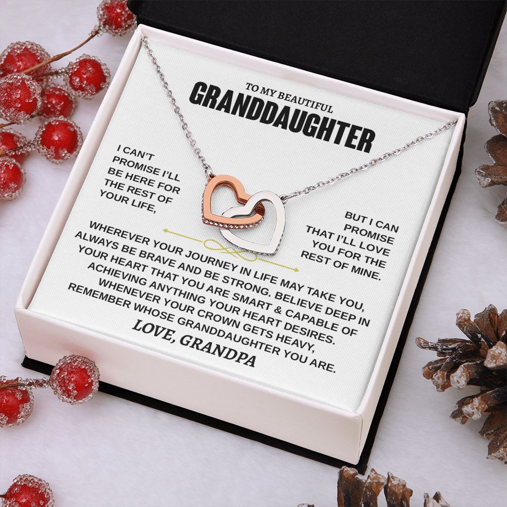 Beautiful Granddaughter Necklace | Deep In Your Heart | Gift for Granddaughter from Grandpa