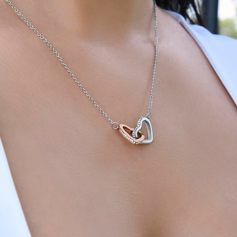 Daughter Laugh Love Live, Interlocking Hearts Necklace, Gift for Daughter from Dad