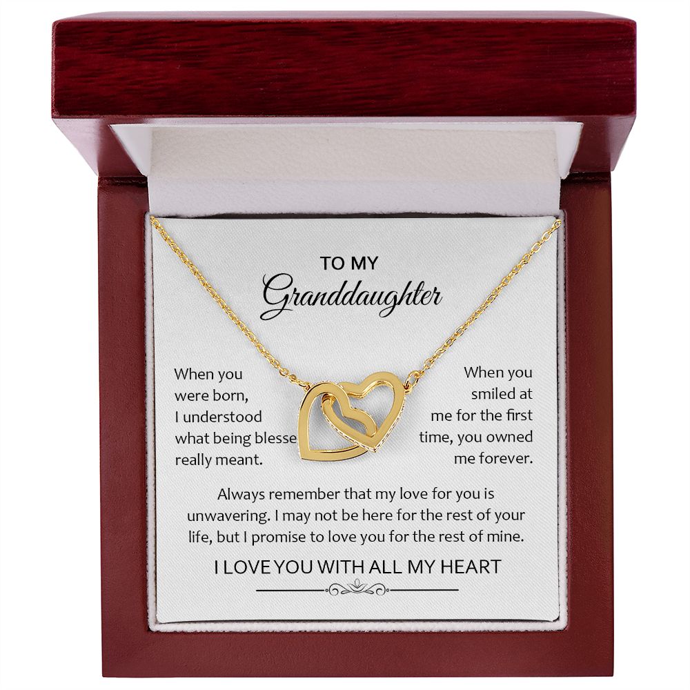Granddaughter When You Were Born | Gift For Your Granddaughter | Interlocking Hearts necklace