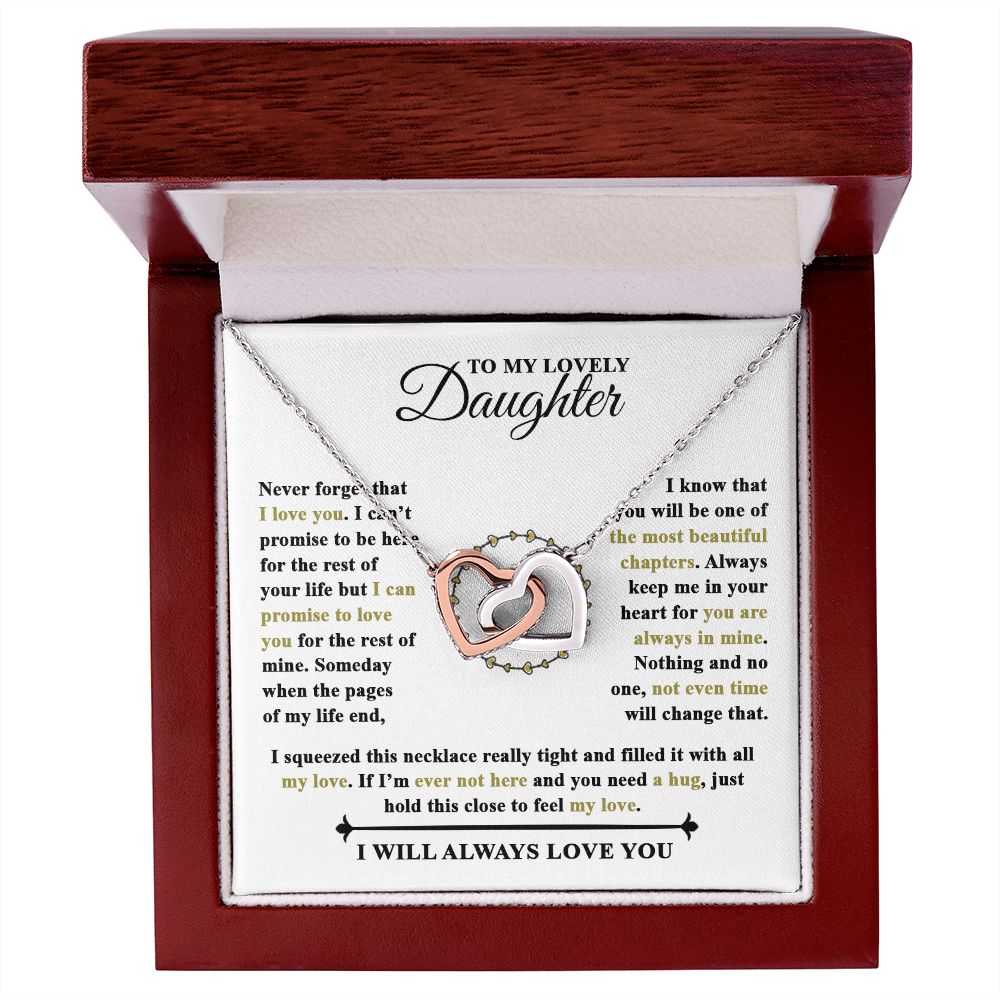 To My Lovely Daughter | Never Forget That I Love You | Interlocking Hearts necklace