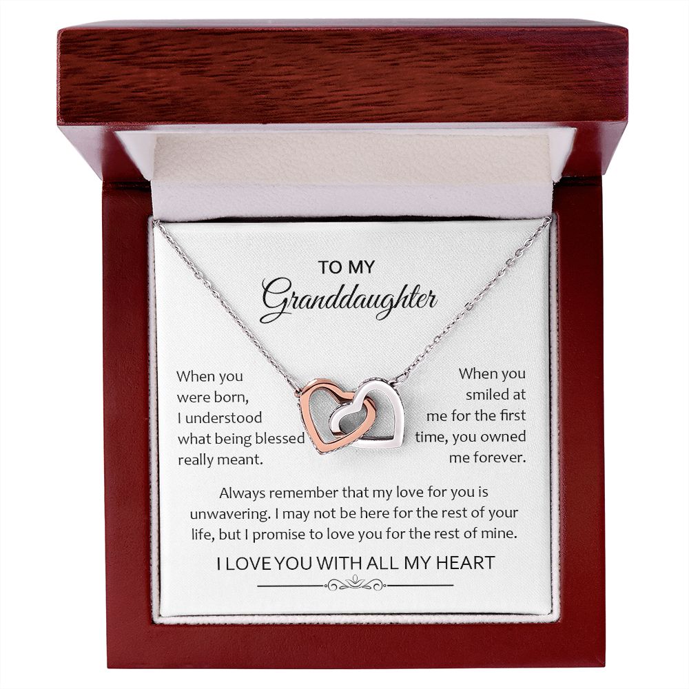 Granddaughter When You Were Born | Gift For Your Granddaughter | Interlocking Hearts necklace