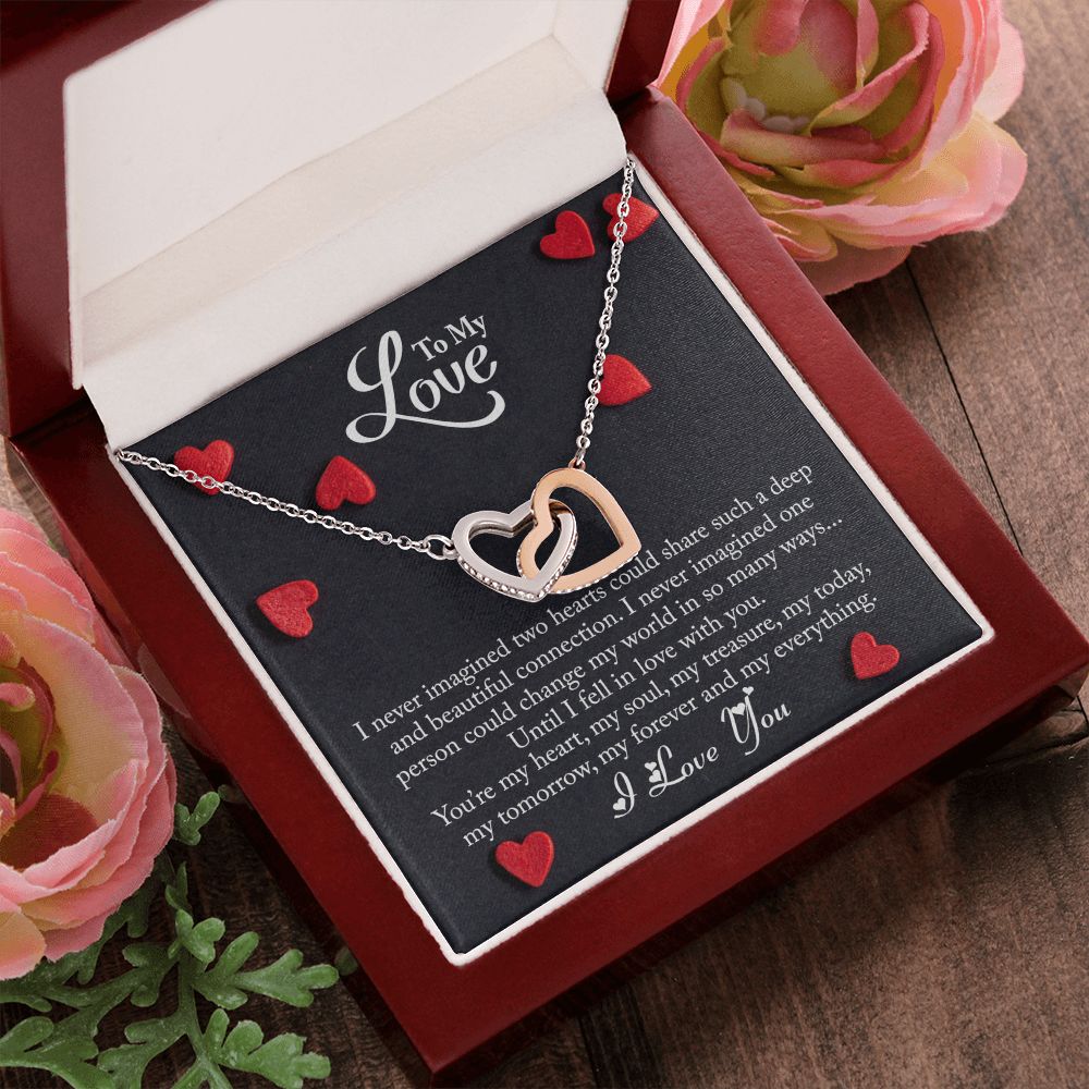 To My Love | My Everything | Interlocking Hearts Necklace | Gift for Her