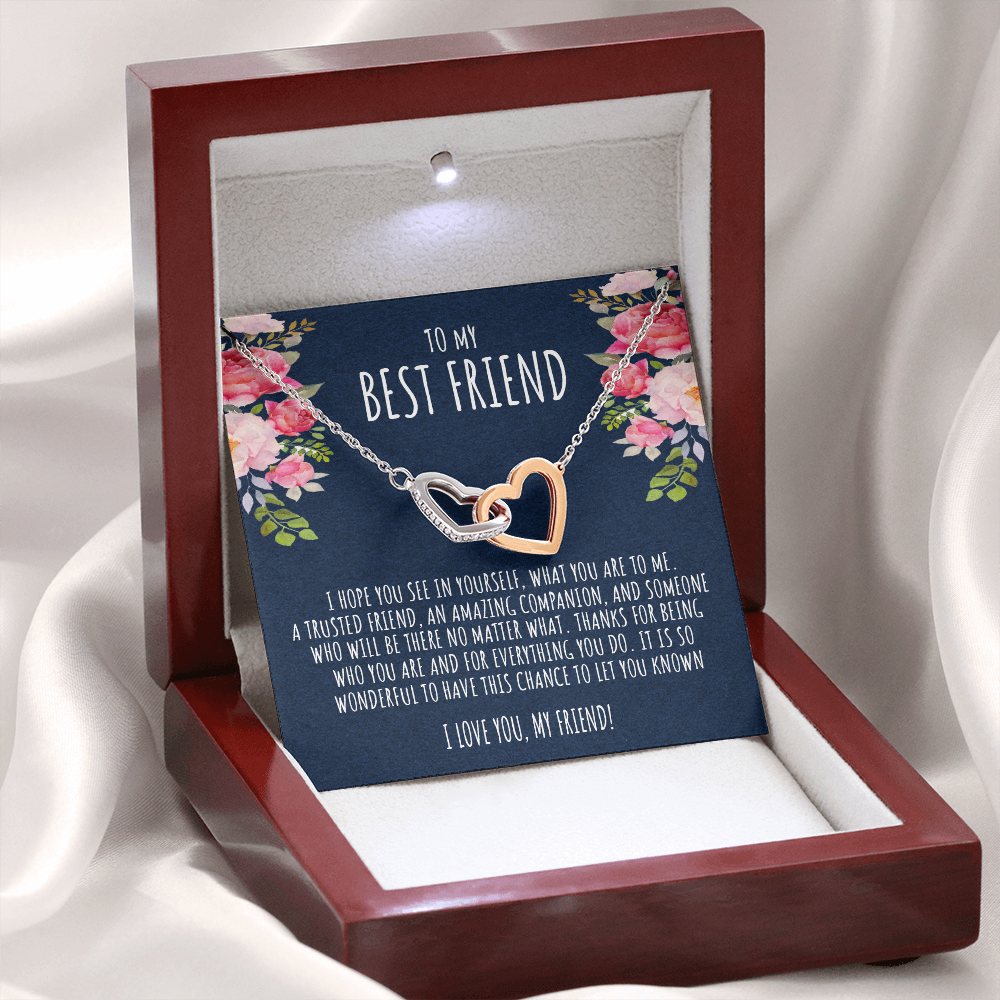 To My Best Friend | Amazing Companion | Interlocking Hearts necklace