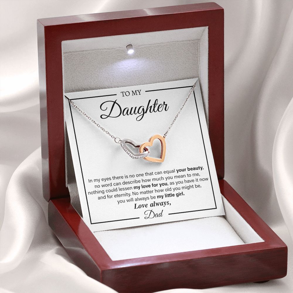 Daughter My Love For You, Interlocking Hearts Necklace, Gift for Daughter from Dad