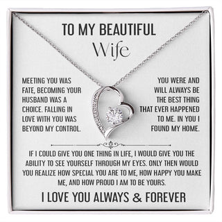To My Beautiful Wife | Falling In Love Was Beyond My Control | Forever Love Necklace