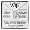 To My Beautiful Wife - I can't Live Without You, Forever Love Necklace Gift