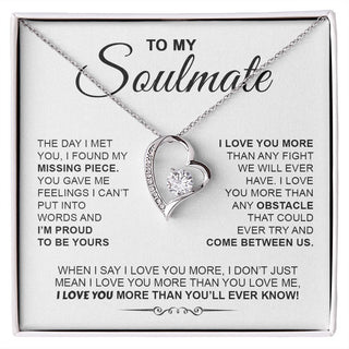 To My Soulmate | I Love You More | Forever Love Necklace