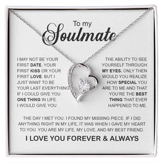 To My Soulmate | You Are My Missing Piece | Romantic Gift Forever Love Necklace