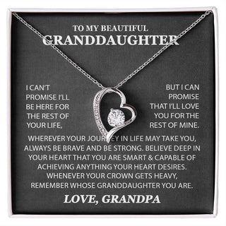 To My Granddaughter Necklace | Journey In Life | Gift For Granddaughter From Grandpa