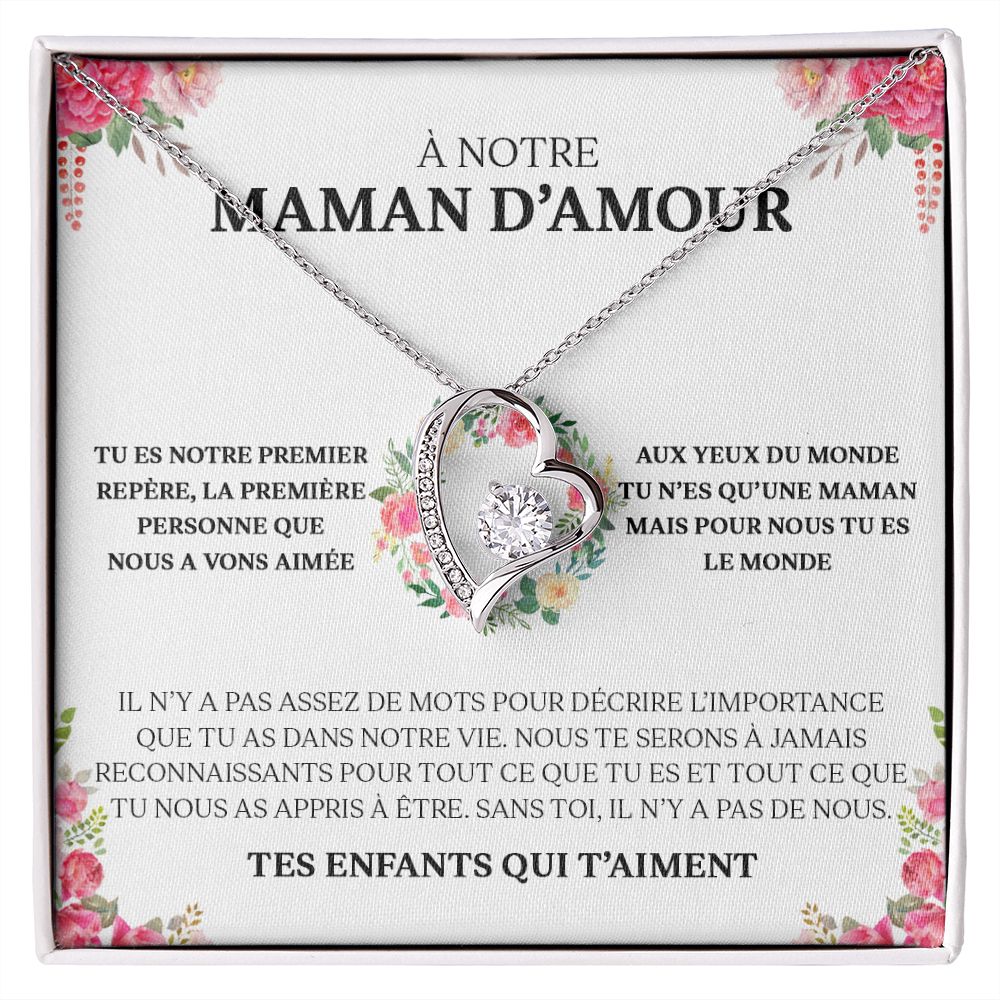 Collier Amour Éternel - À notre maman d'amour - Tes enfants qui t'aiment