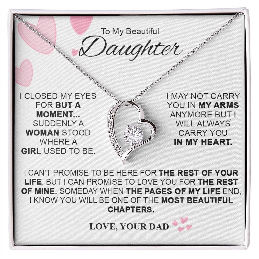 Daughter I Closed My Eyes For But A Moment | Best Gift For Daughter From Dad | Forever Love Necklace