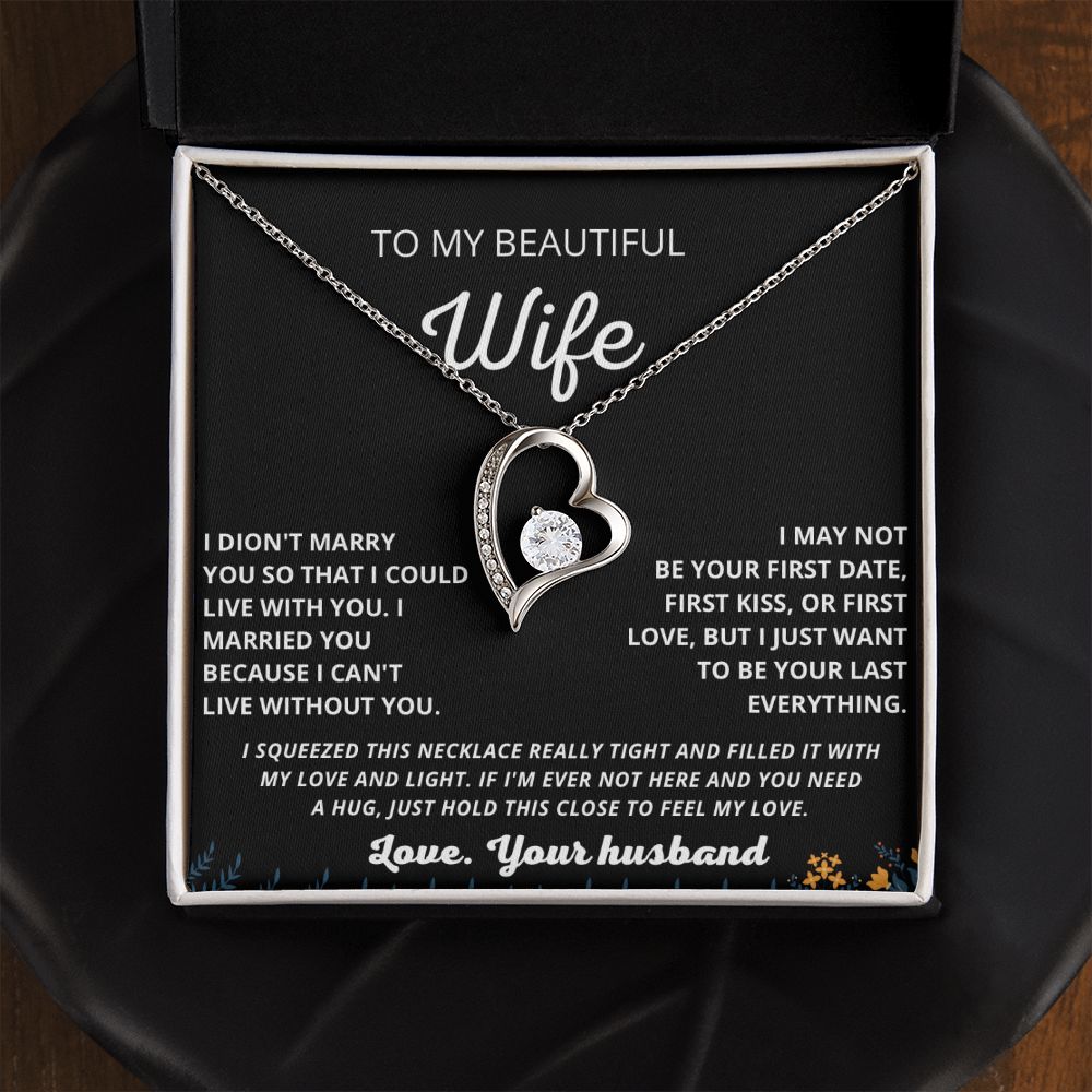To My Beautiful Wife | Feel My Love | Forever Love Necklace | Best Gifts for Your Wife