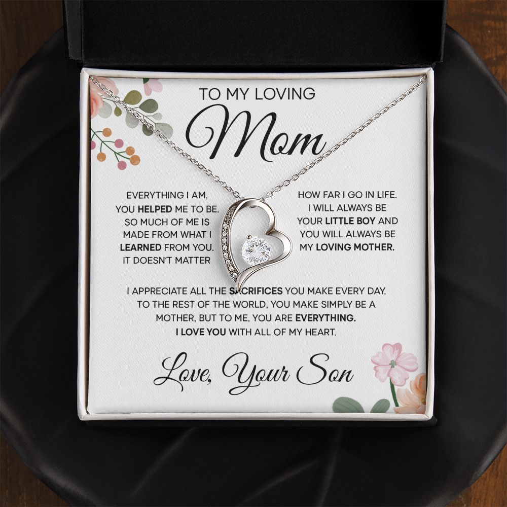 To My Loving Mom - Love You With All Of My Heart, Forever Love Necklace
