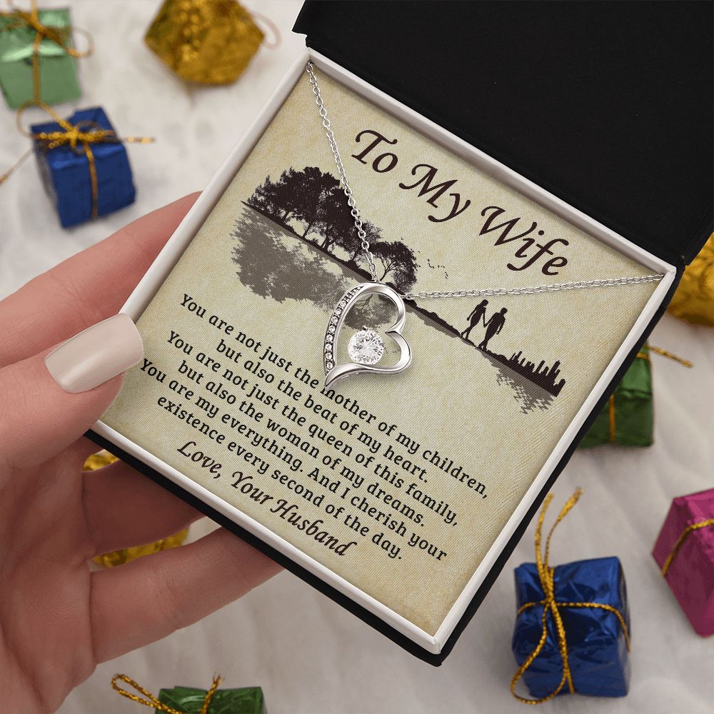 Wife The Beat Of My Heart, Forever Love Necklace, Gift For Wife From Husband