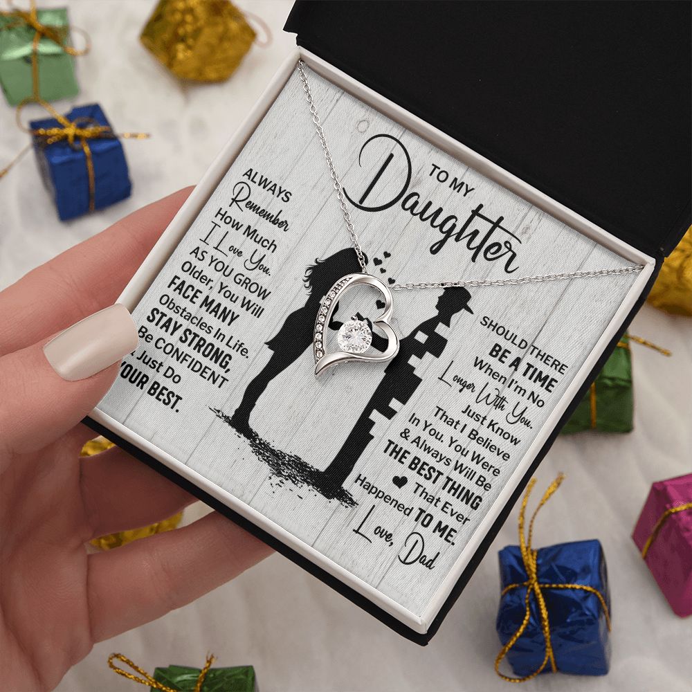 Daughter Always Remember, Forever Love Necklace, Anniversary Gift For Daughter From Dad