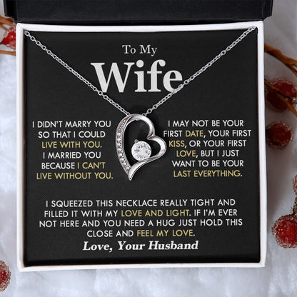 To My Wife | I Can't Live Without You | Forever Love Necklace