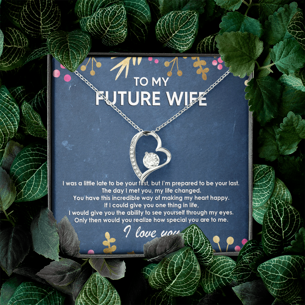 Future Wife My Heart Happy Necklace, Birthday Anniversary Gift for Girlfriend, Valentines Day Gift, Future Wife Gift
