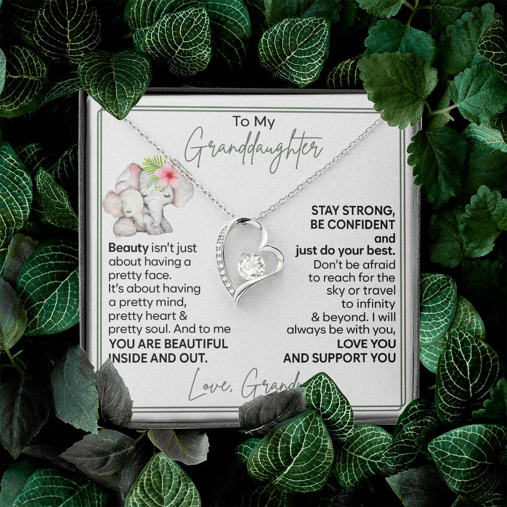To My Granddaughter Necklace | Stay Strong | Gift for Granddaughter from Grandma