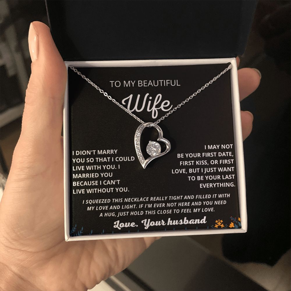 To My Beautiful Wife | Feel My Love | Forever Love Necklace | Best Gifts for Your Wife