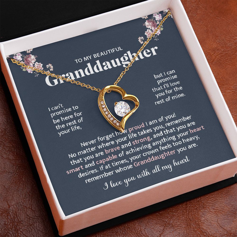 Granddaughter Brave & Strong, Forever Love Necklace, Perfect Gift For Granddaughter
