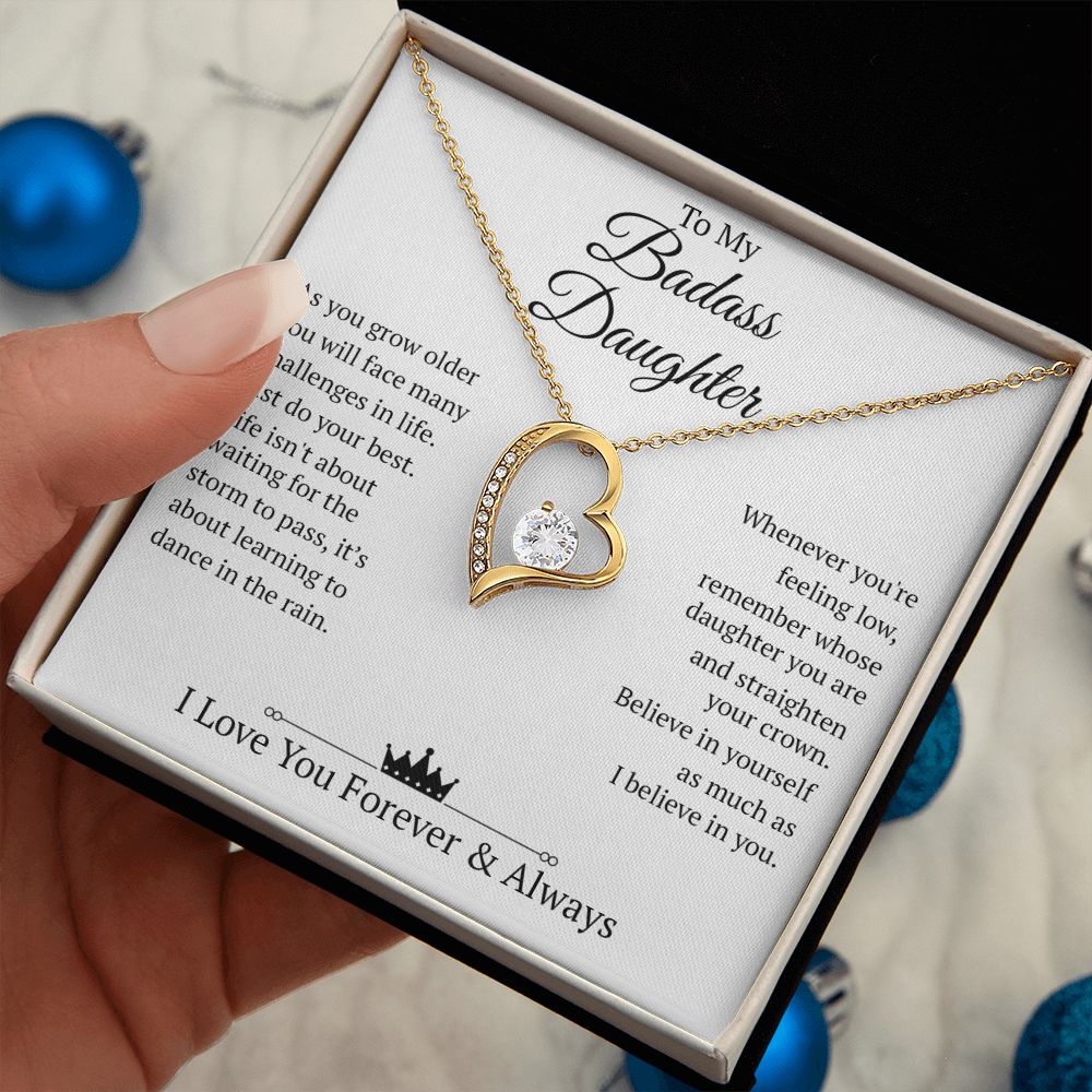 To My Daughter - Just Do Your Best, Forever Love Necklace