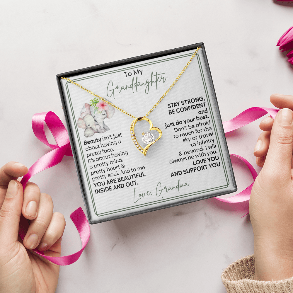 To My Granddaughter Necklace | Stay Strong | Gift for Granddaughter from Grandma