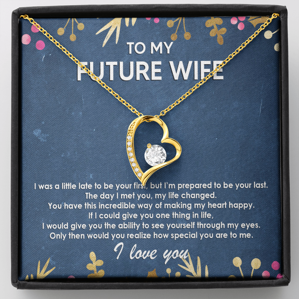Future Wife My Heart Happy Necklace, Birthday Anniversary Gift for Girlfriend, Valentines Day Gift, Future Wife Gift