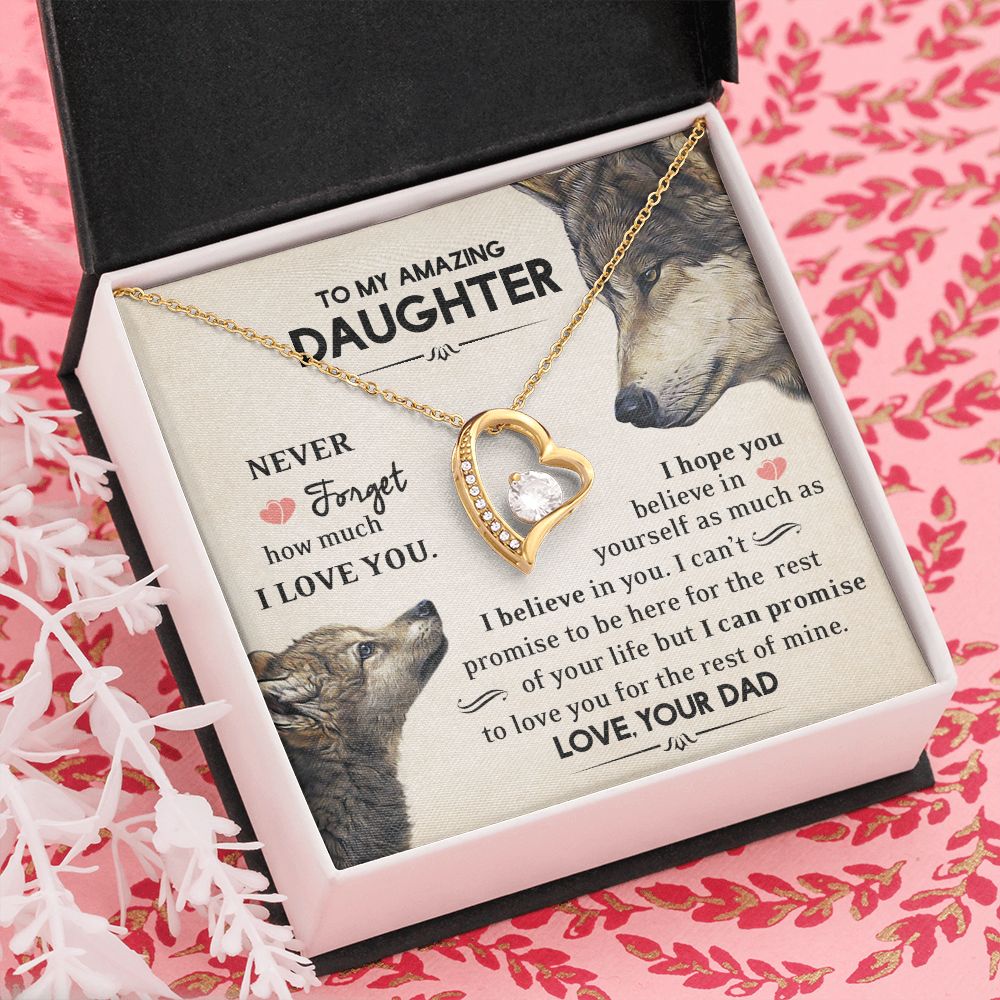 To My Amazing Daughter | Never Forget How Much I Love You | Forever Love Necklace