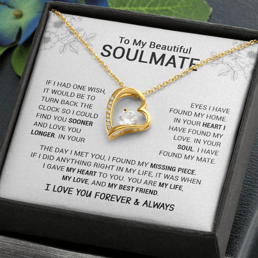 TRYNDI™ To My Amazing Soulmate Floating Heart Necklace With Authentic Swarovski Crystals main image 1